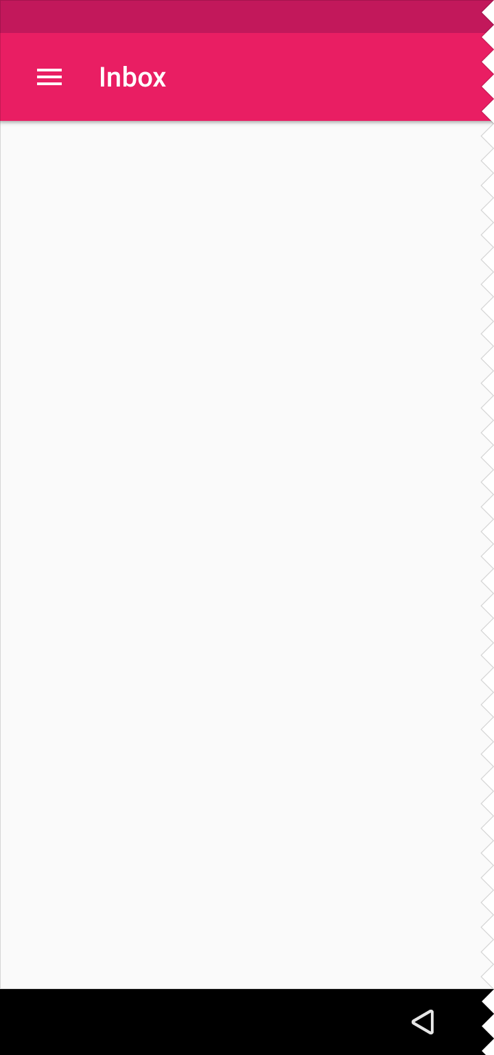 Closed temporary drawer example in Material Design on tablet