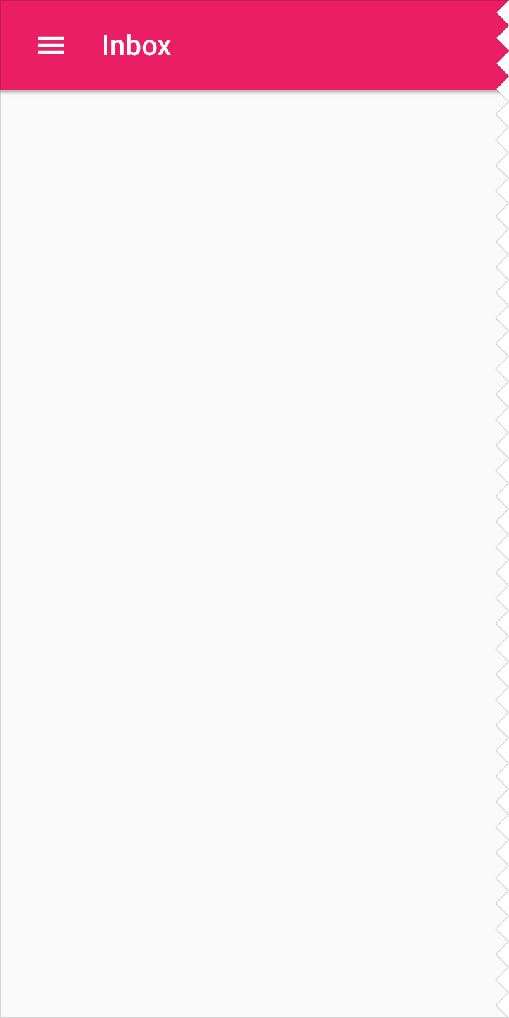 Closed temporary drawer example in Material Design