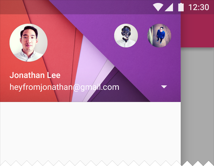 Material Design navigation drawer on Android