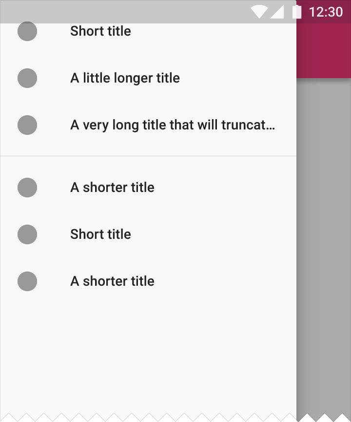 Scrolling navigation drawer in Material Design