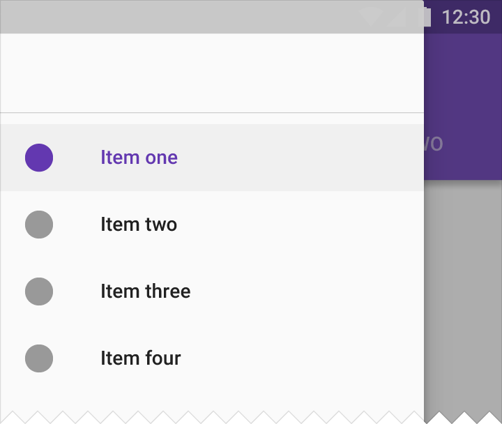 Material Design 中的手机侧边抽屉栏示例