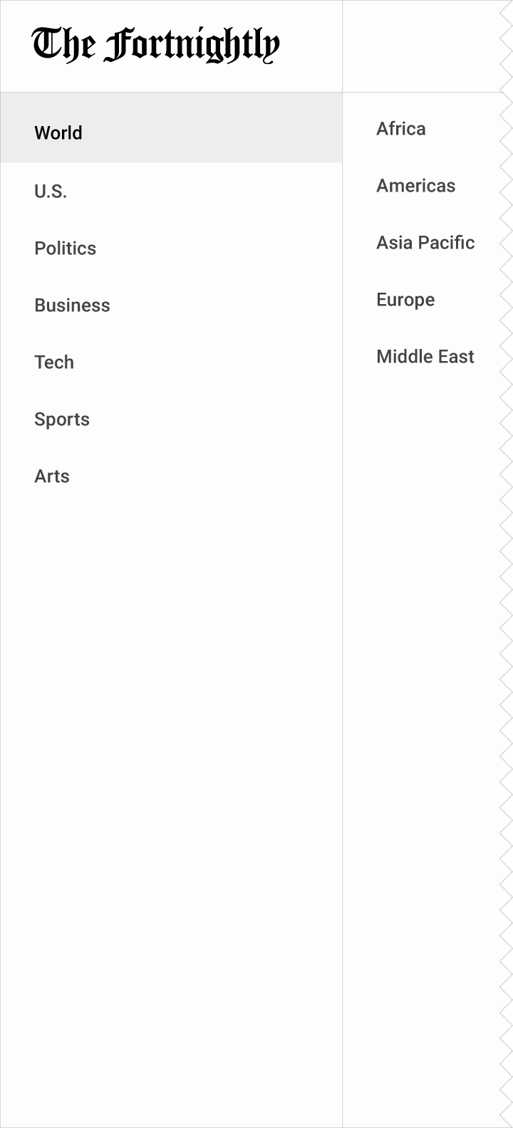 Material Design 中的桌面端级联侧边抽屉栏示例