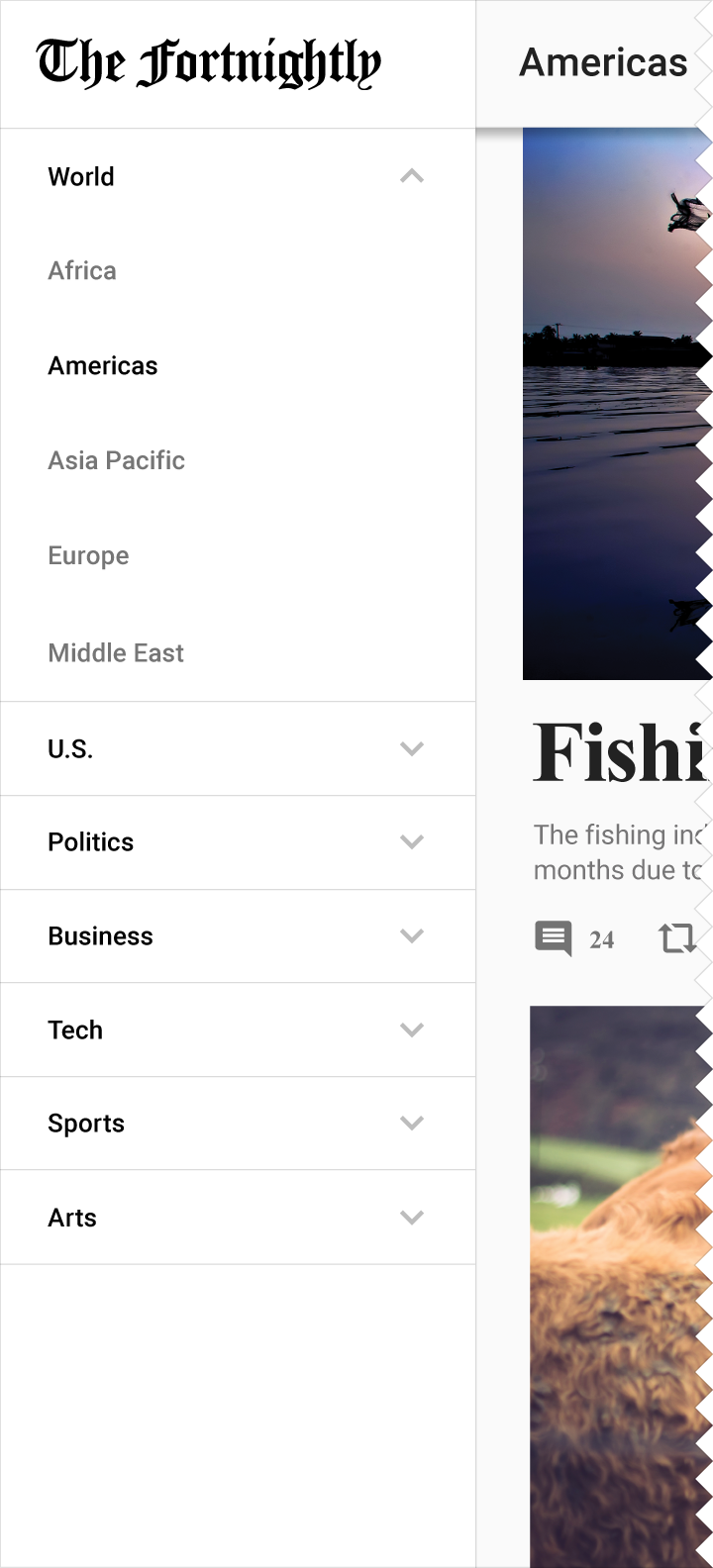 Material Design 中的桌面端侧边抽屉栏示例