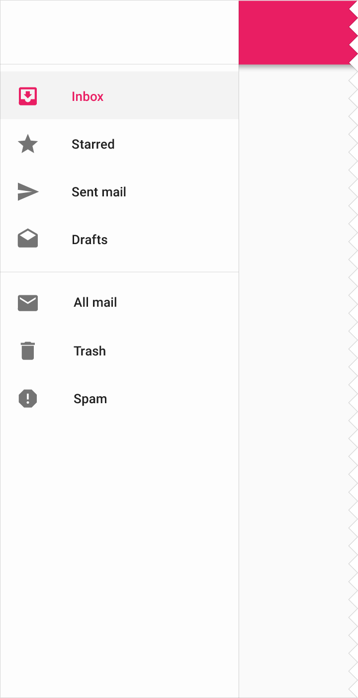 Material Design 中的固定侧边抽屉栏