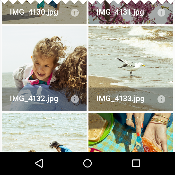 Material Design 中的相册返回按钮