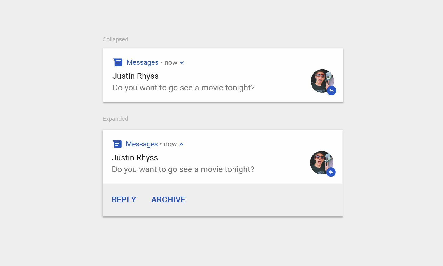 Material Design 中的折叠与展开状态通知