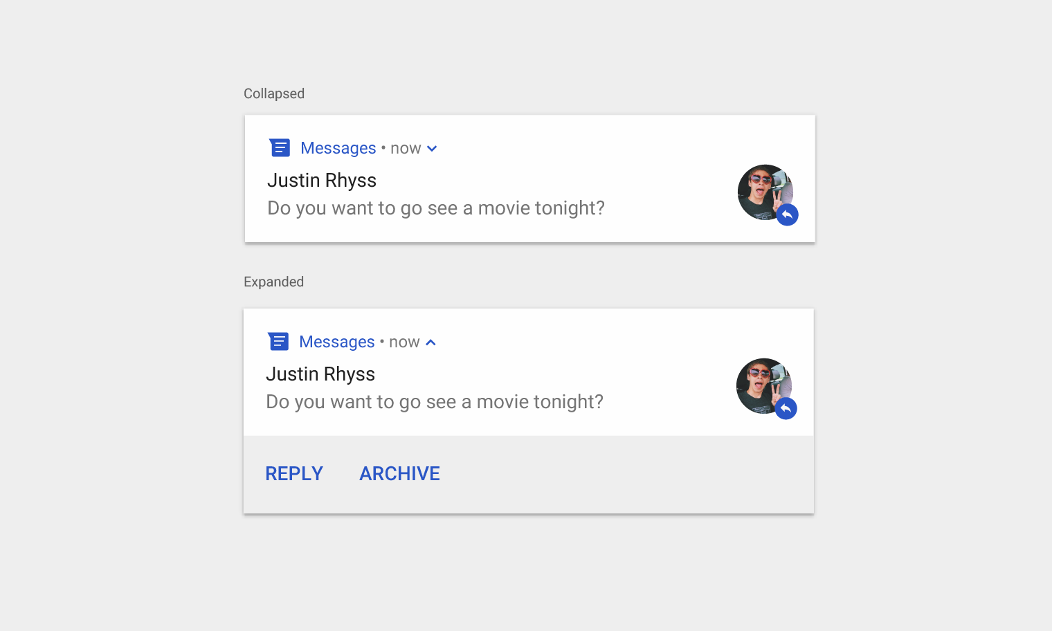 Material Design 中的折叠和展开通知