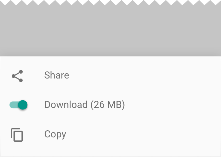 Material Design：避免使用切换控件下载单个文件