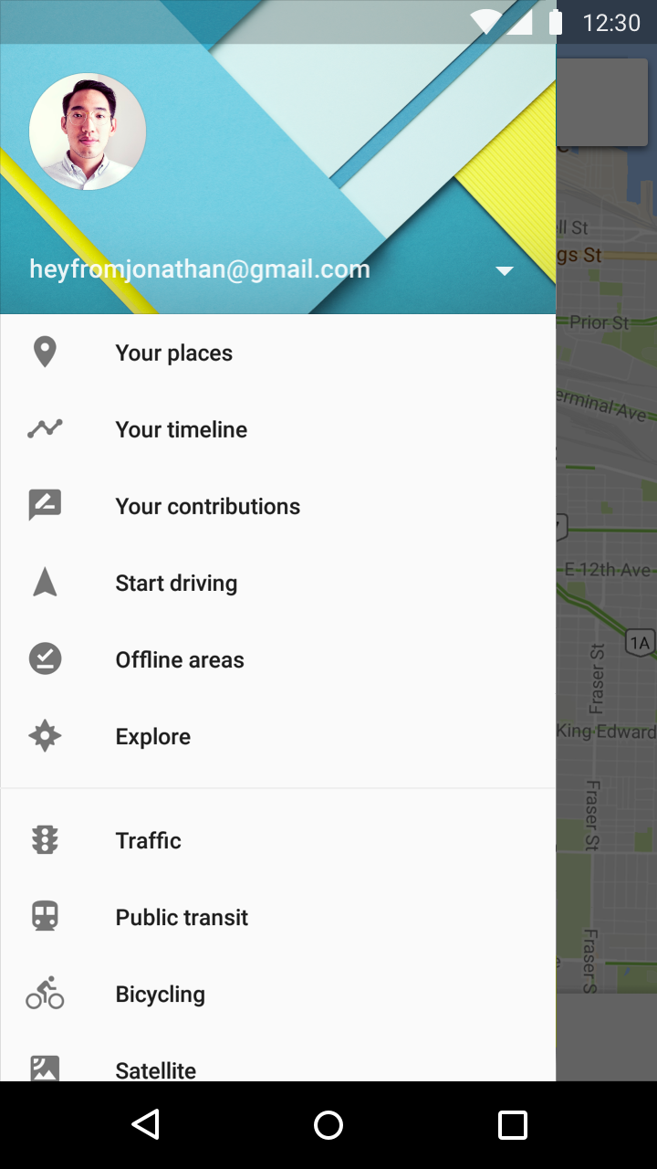 Material Design 导航菜单中的离线区域