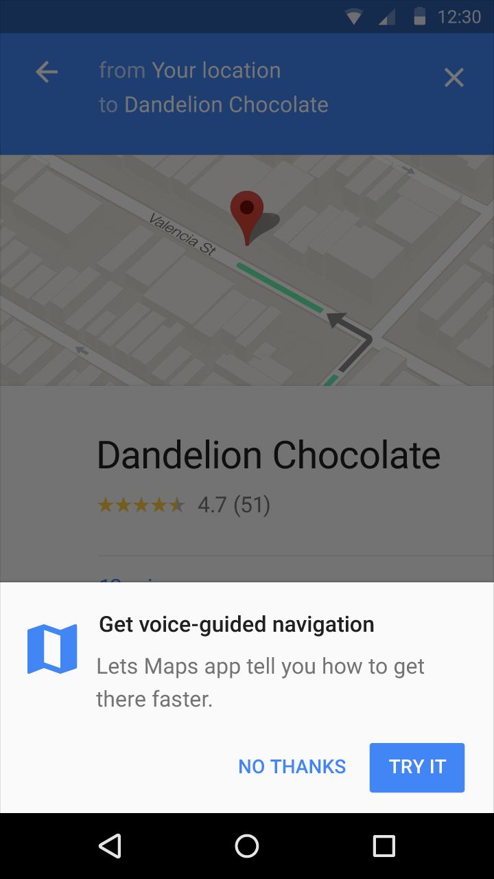 Material Design:情境中说明非关键权限