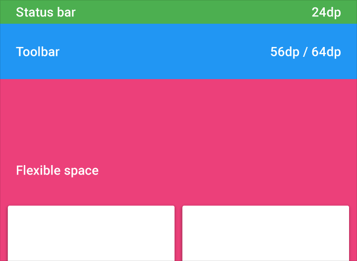 Flexible space in Material Design