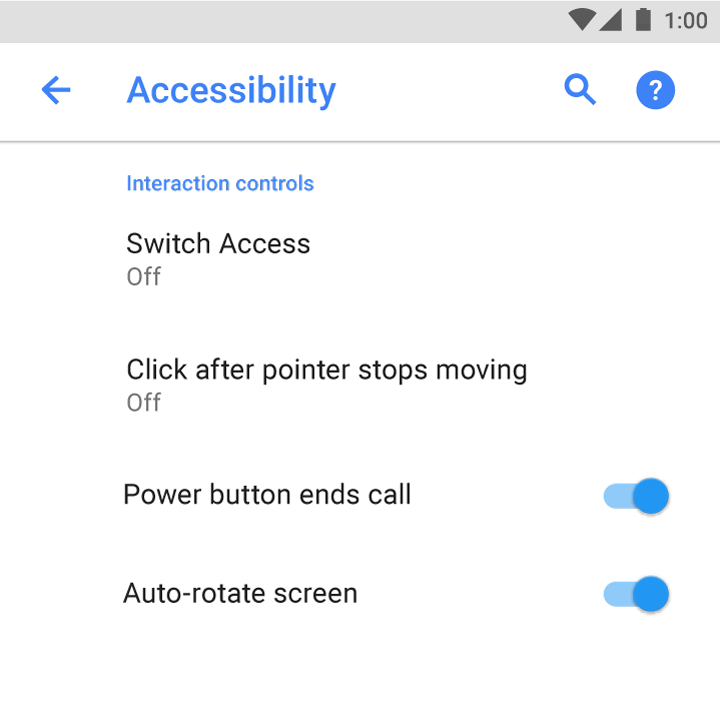 Material Design 中的开关状态表示为“开”或“关”