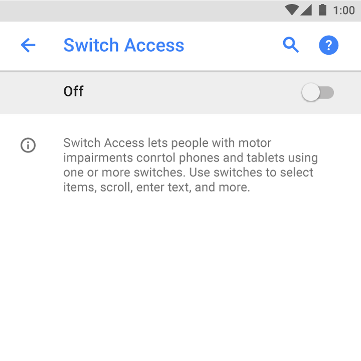Material Design 中的开关与说明应放在第二屏