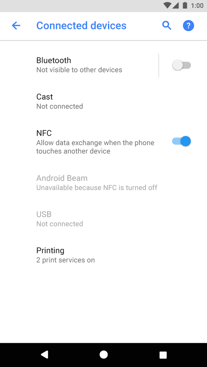 开关和复选框的 Material Design 设置描述