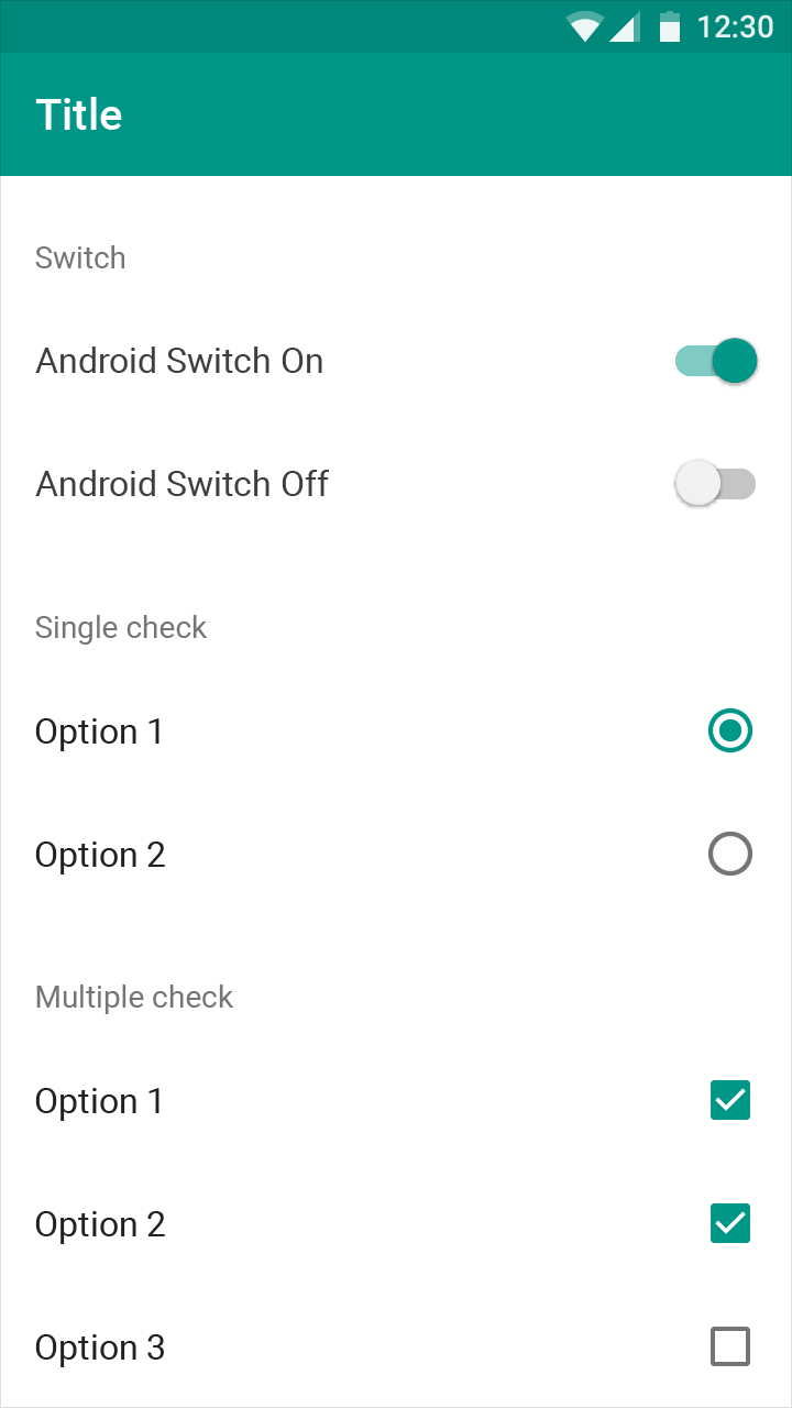 Material Design switches, checkboxes, and radio buttons for Android