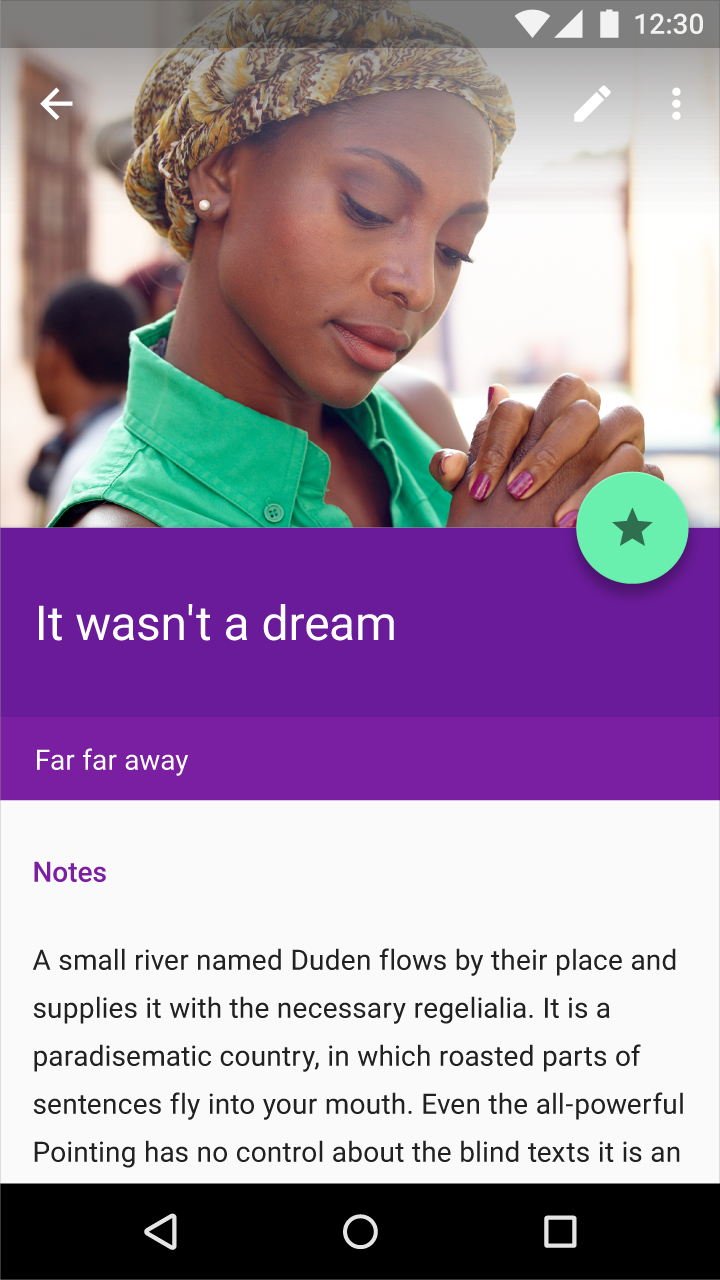Material Design：较浅的主色和辅助色