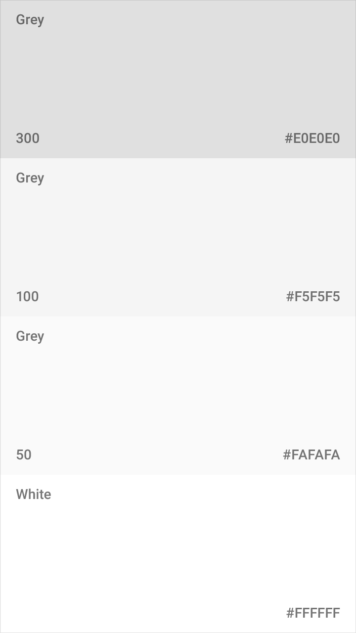 Material Design 亮色主题调色板