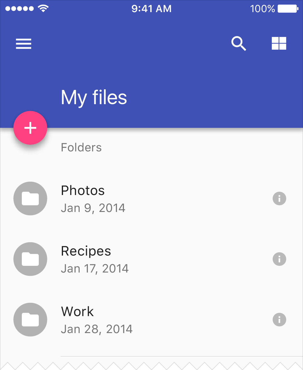 Material Design：为主要操作按钮使用辅助色