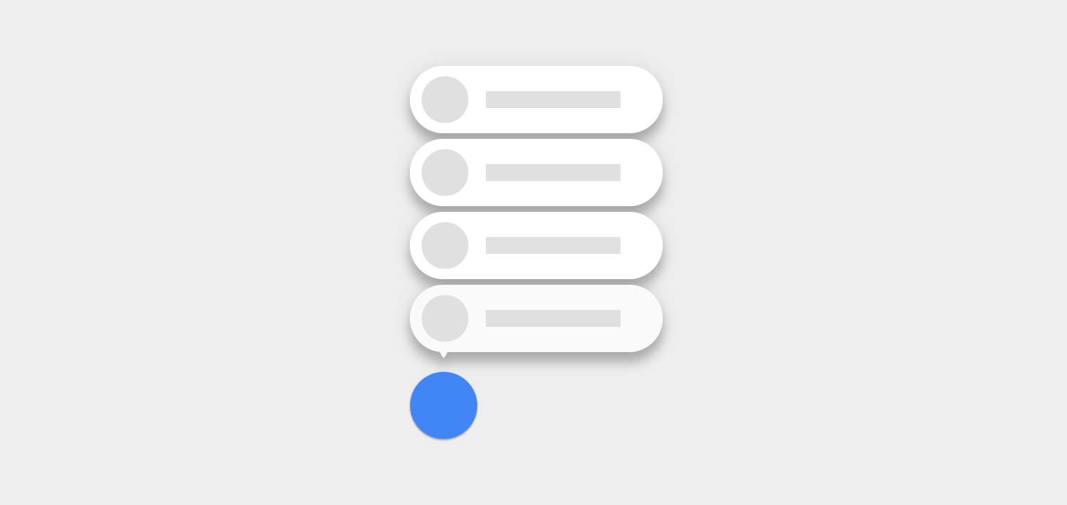 Material Design app shortcuts for quick access to actions
