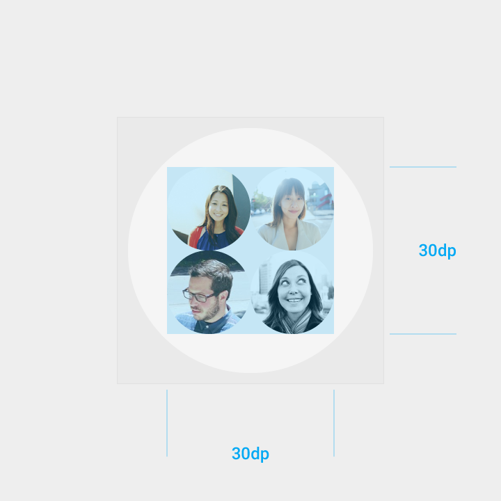 The Material Design group avatar should be centered in the space