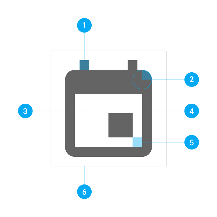 Material Design system icon anatomy