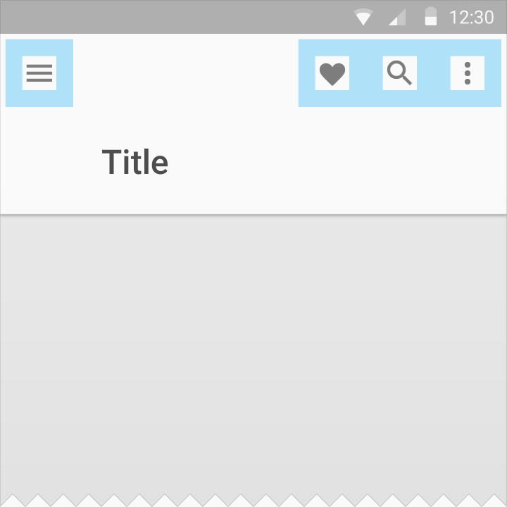 Placement of Material Design icons