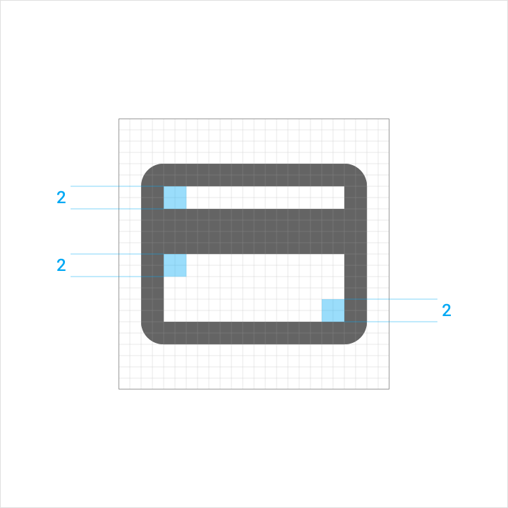 Material Design icons with Interior corners