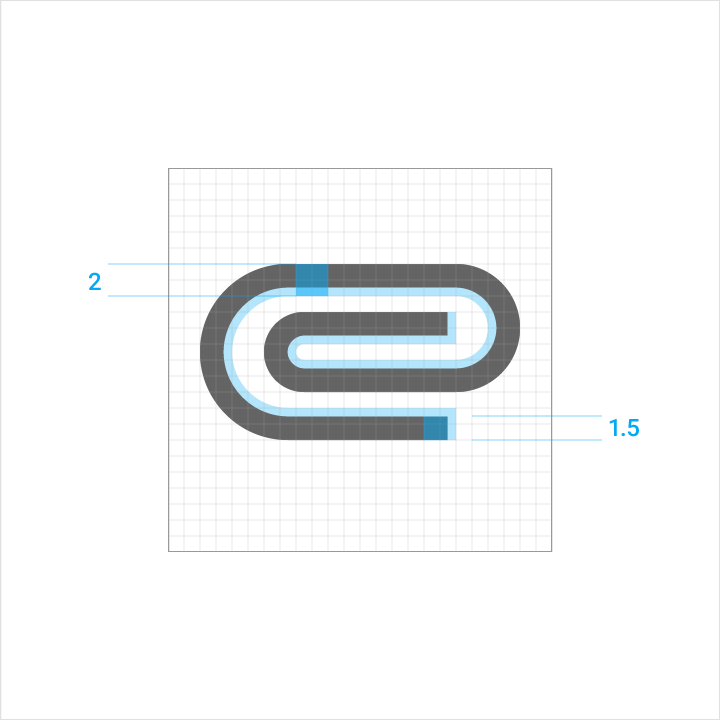 Material Design optical corrections for icon legibility