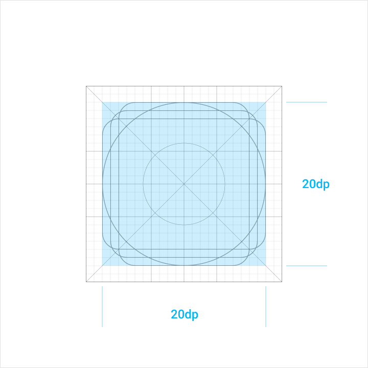 Live area for Material Design icons