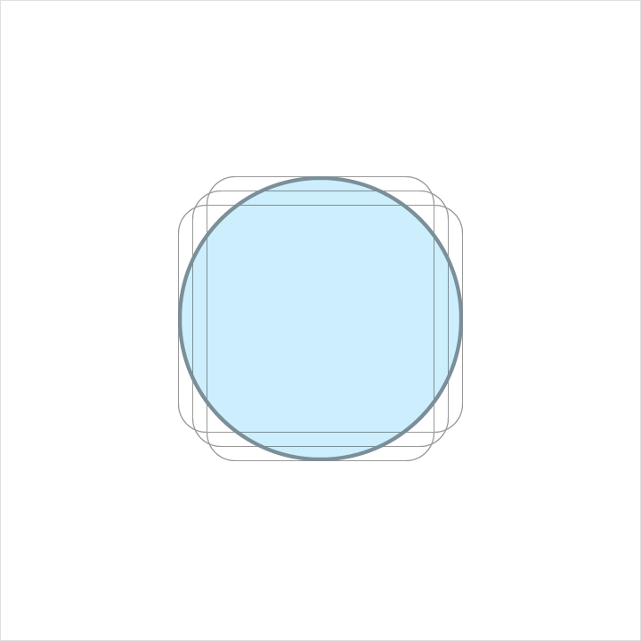 Keyline shapes for Material Design circle icons