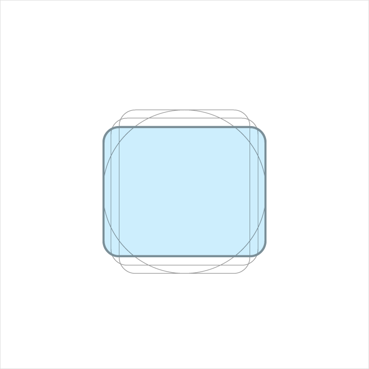 Keyline shapes for Material Design horizontal rectangle icons
