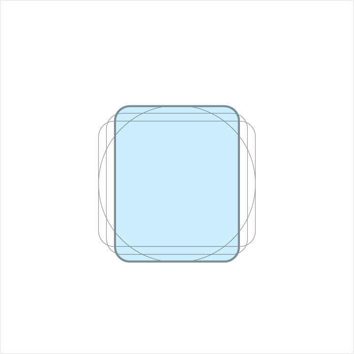 Keyline shapes for Material Design vertical rectangle icons