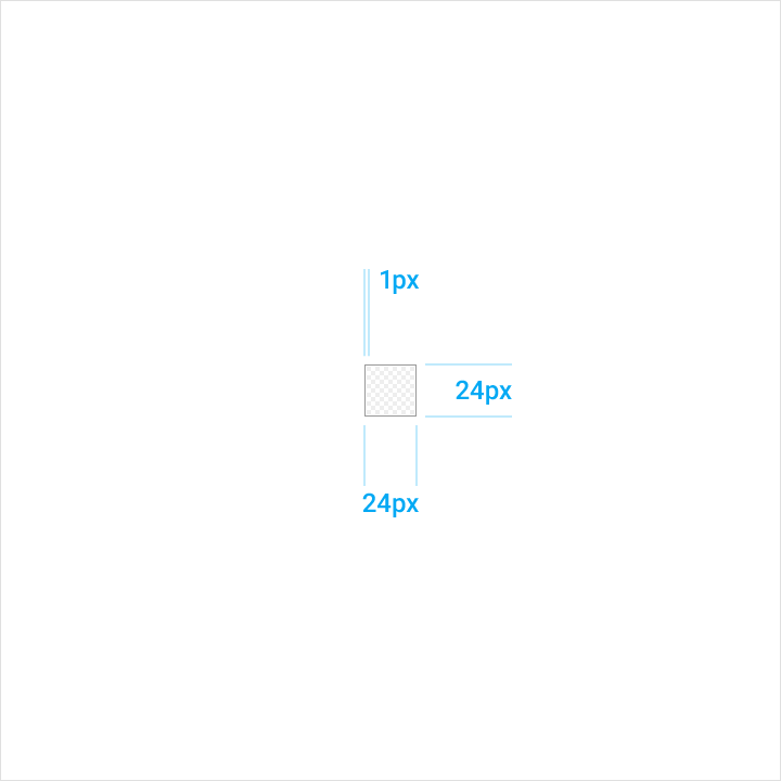 Material Design icon grid at 100% scale