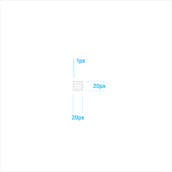Material Design icon grid at 800% scale