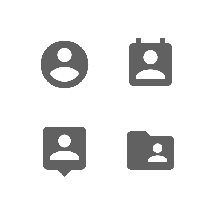 Contained cropped human iconography in Material Design