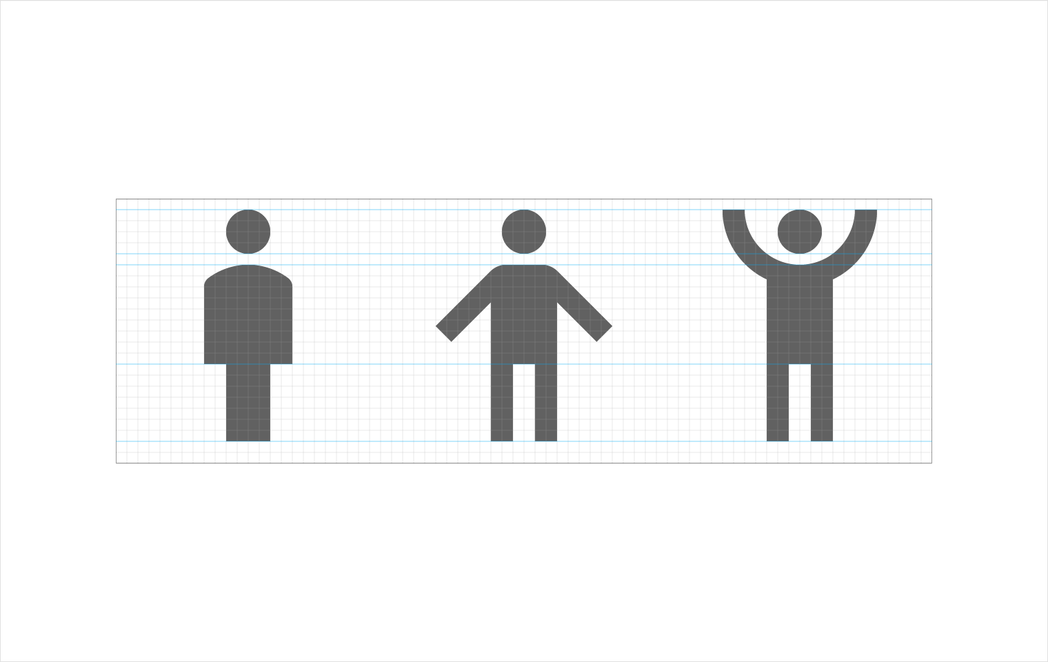 Visual alignment of human iconography in Material Design