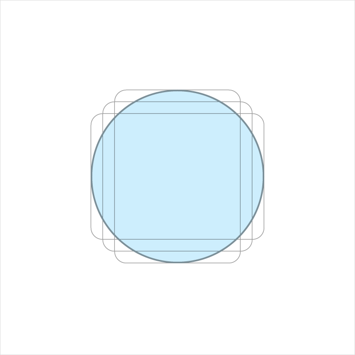 Material Design circle keyline shapes