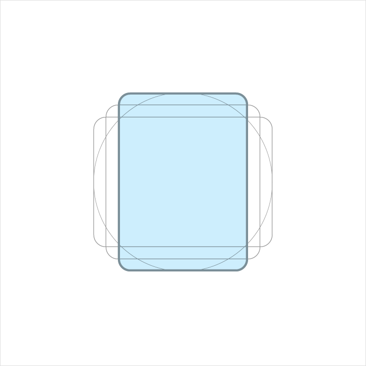 Material Design vertical rectangle keyline shapes