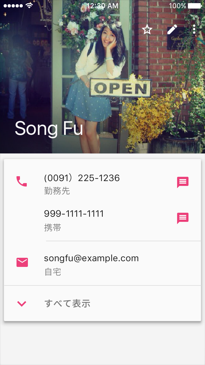 Material Design 中的日文副标题示例