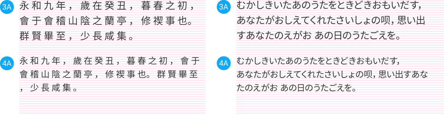 Material Design 中的中文和日文行高示例
