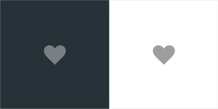 Material Design icons with recommended color contrast