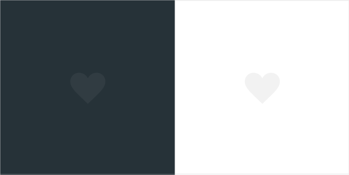 Material Design icons lack color contrast for visibility