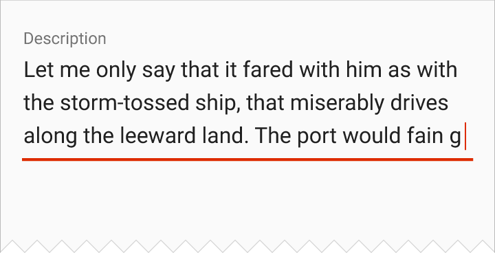 Text field error in Material Design is only shown by color