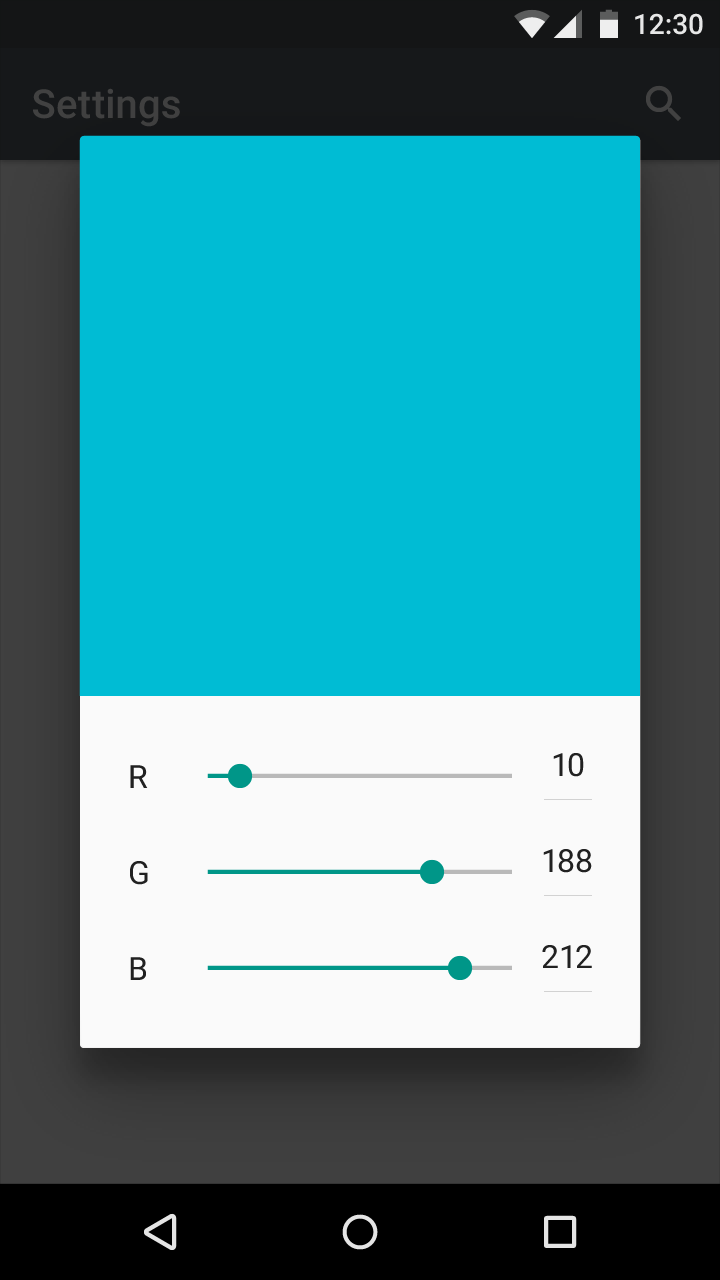 Slider value near the control in Material Design