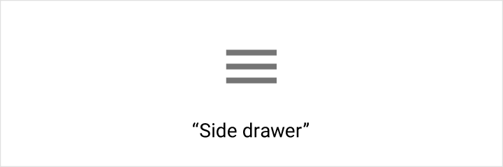 Side drawer action unclear in Material Design
