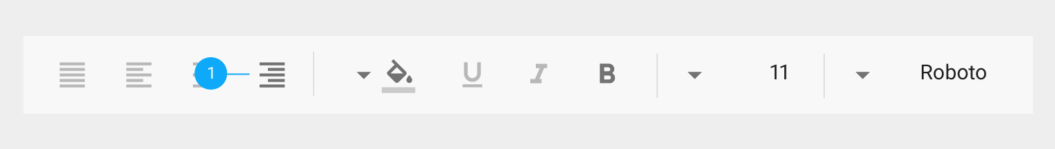 RTL text editing menu - Material Design