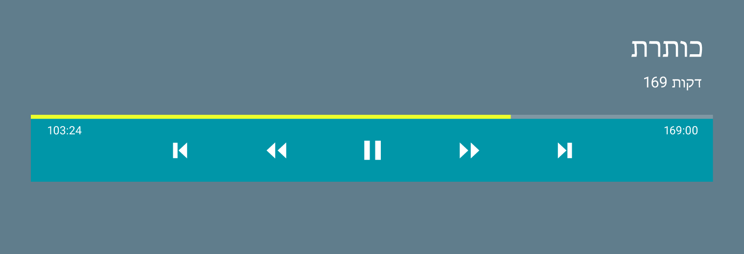 Material Design media controls for playback are LTR