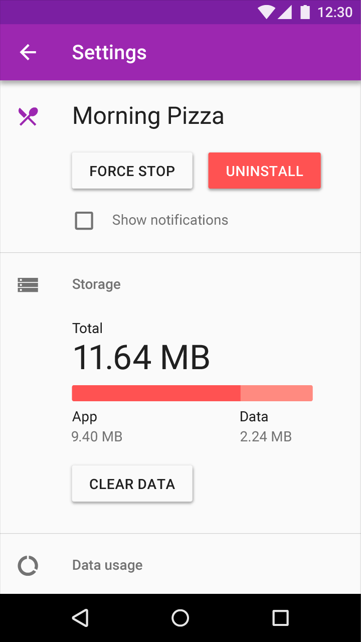LTR screen in Material Design
